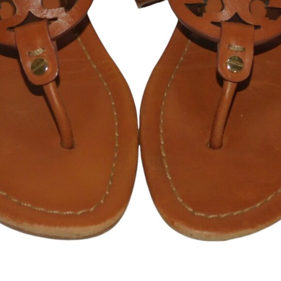 Tory Burch Miller Thong Sandals Brown Leather Size 6 - Picture 11 of 11